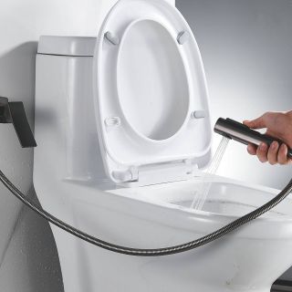 Гигиенический душ со смесителем Shevanik S4005T-1 оружейная сталь